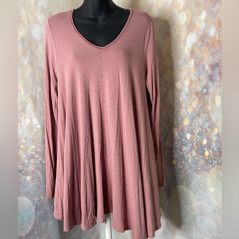 Easel Los Angeles V-Neck Swing Tunic Mauve L/XL